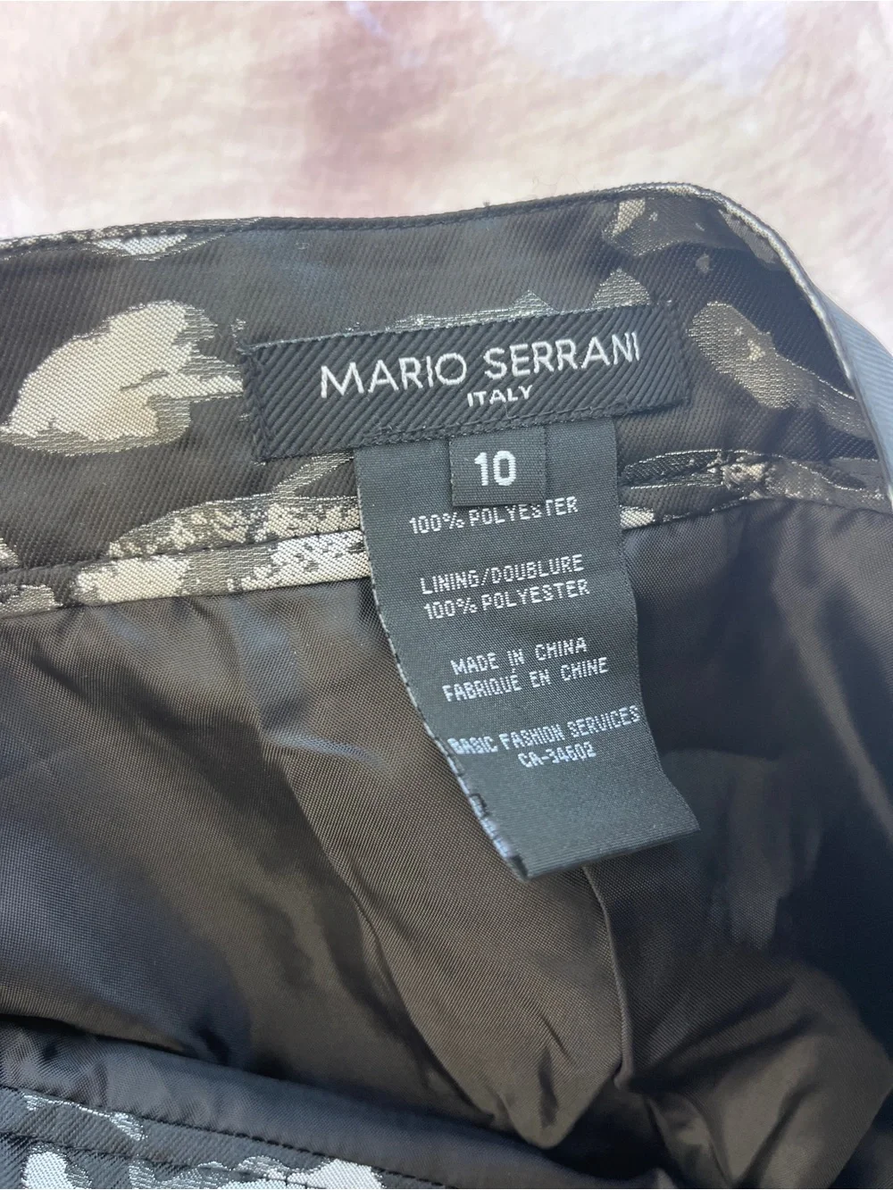 Mario Serrani Black and White Printed A-Line Skirt